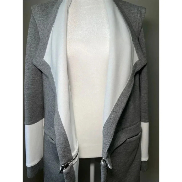 BCBGmaxazria Convertible Detachable Open Jacket Size Small Grey Casual - Picture 2 of 16
